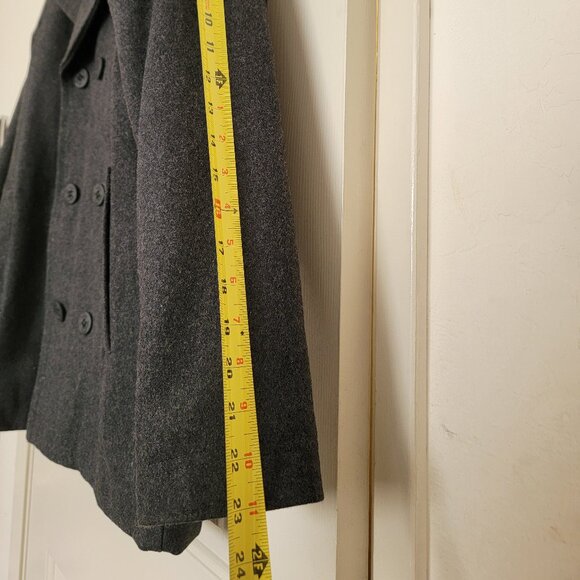 WOOL Old Navy Peacoat Jacket Double Breasted Anchor Nautical Buttons Fully Lined - Picture 5 of 6